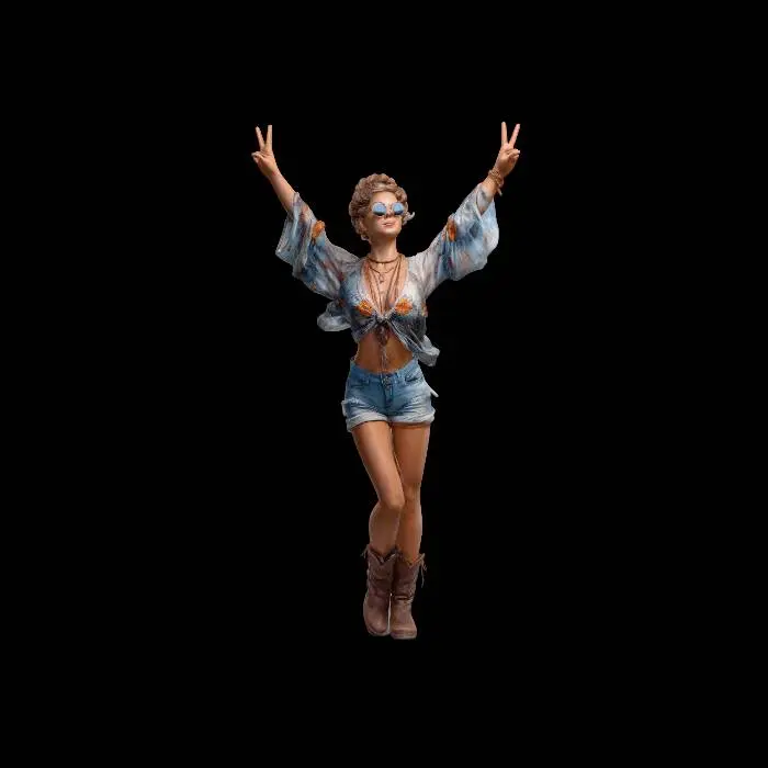3D model for Boho Peace Sign Pose