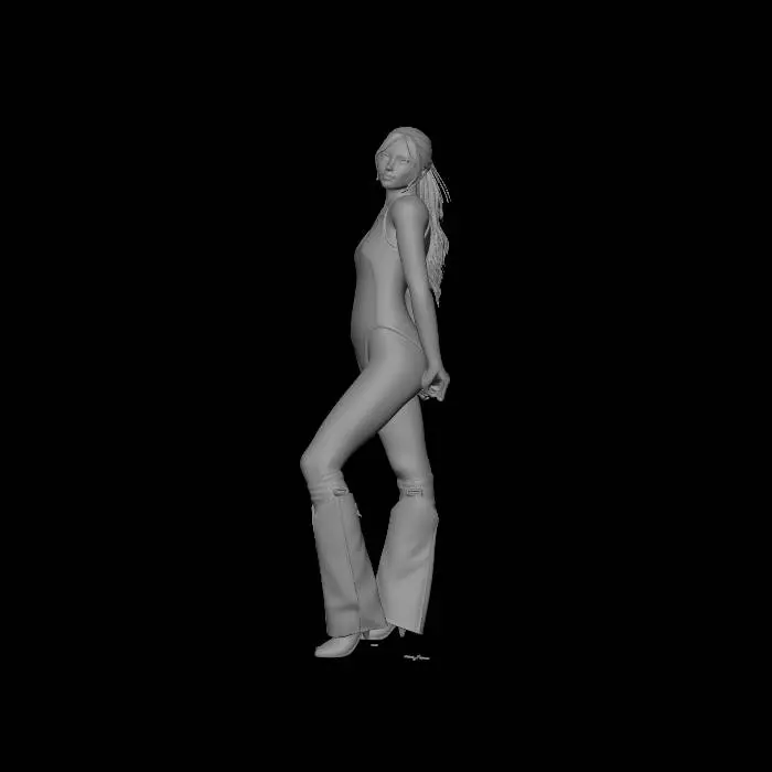 3D model for Elegance in Black Bodysuit