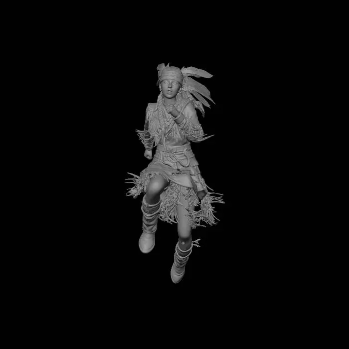 3D model for Feathered Warrior in Motion