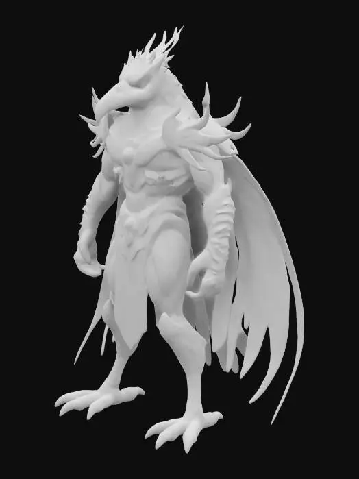 3D model for WoW style raven playable character 