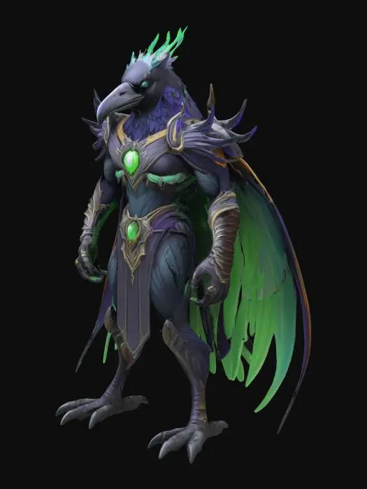3D model for WoW style raven playable character 