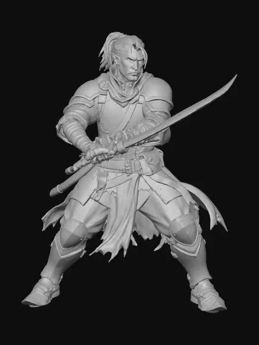 3D model for Elf Swordsman