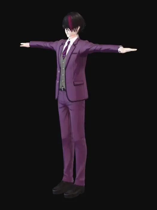 3D model for T-Pose in Purple Suit