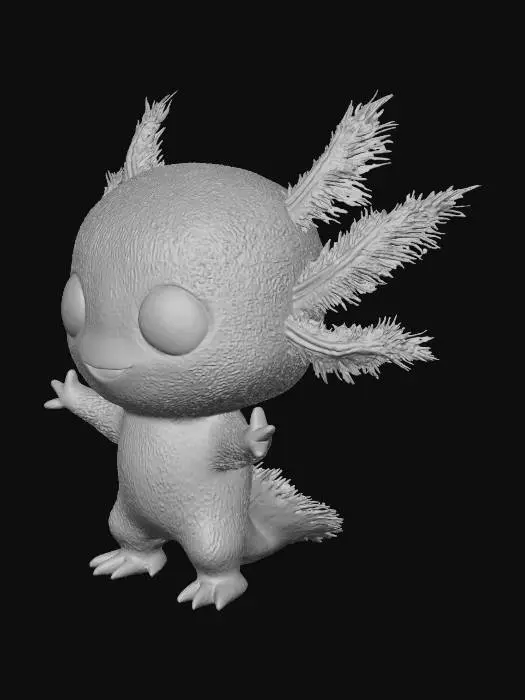3D model for Adorable Furry Axolotl Cutie