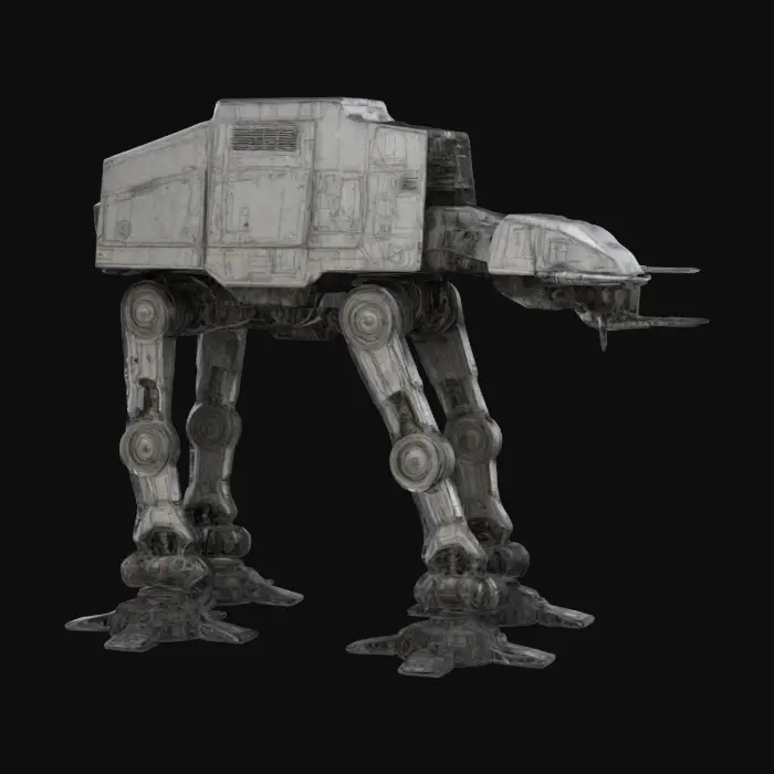 3D model for an alien bio-mechanical war machine made of metal an organic material, similar to an Imperial AT-AT Walker, Immaculate, Octane Render, cinematic, Ultra Realistic, Insanely detailed and intricate intricate yet minimal 