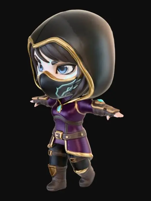 3D model for Mage Rogue Chibi