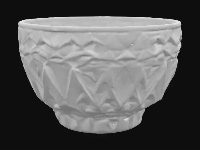 3D model for A transparent multifaceted crystal bowl 
