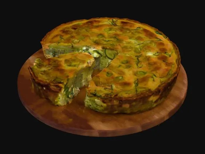 3D model for Zucchini Quiche Delight, #food#