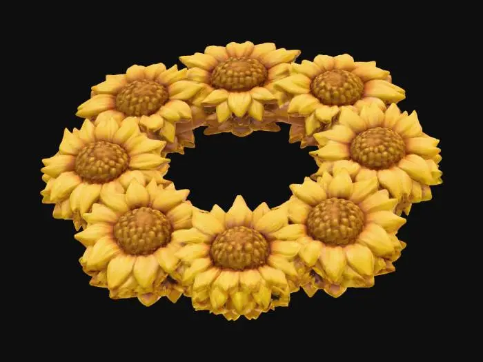 3D model for Sunflower Circle Bread, #food#