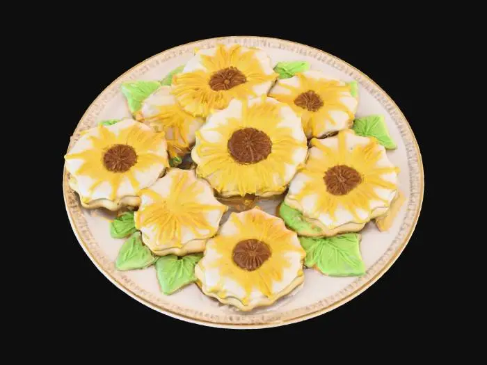 3D model for Sunflower Cookies Delight, #food#
