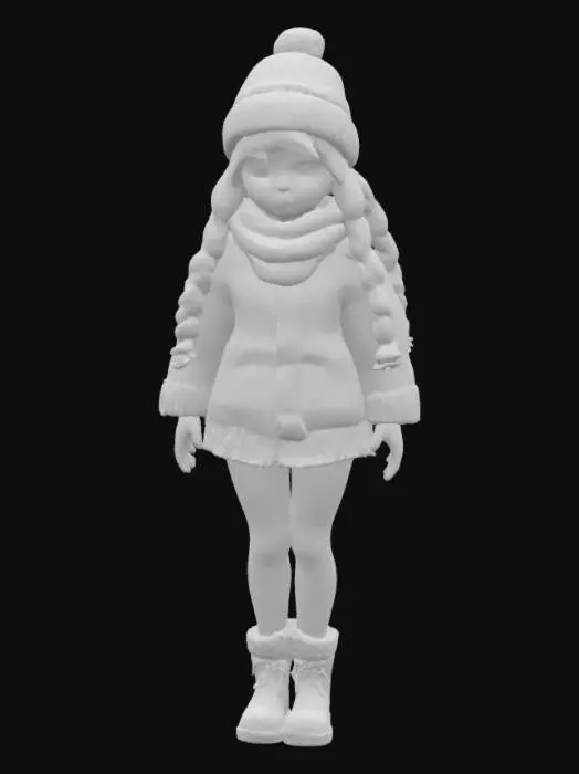 3D model for A photorealistic Lulu doll in winter clothes 