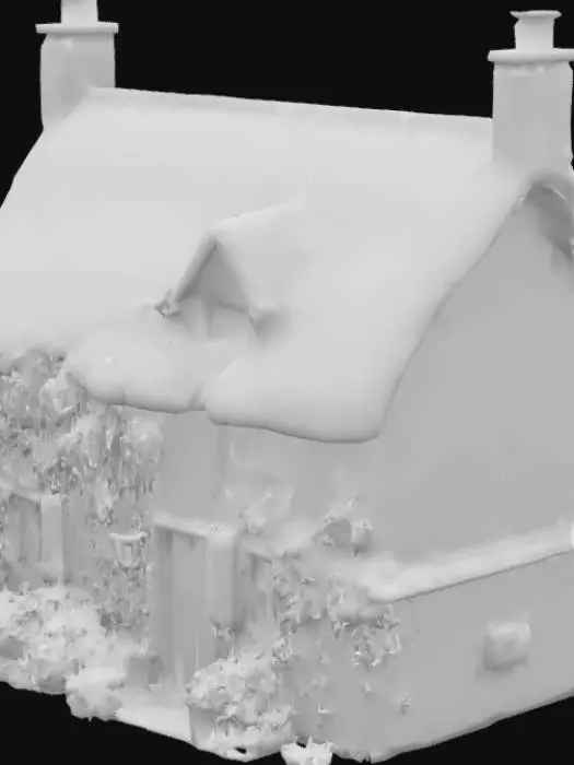 3D model for Hyperrealistic English country cottage half covered with wisteria and ivy, ultra high definition texture, blissful atmosphere 