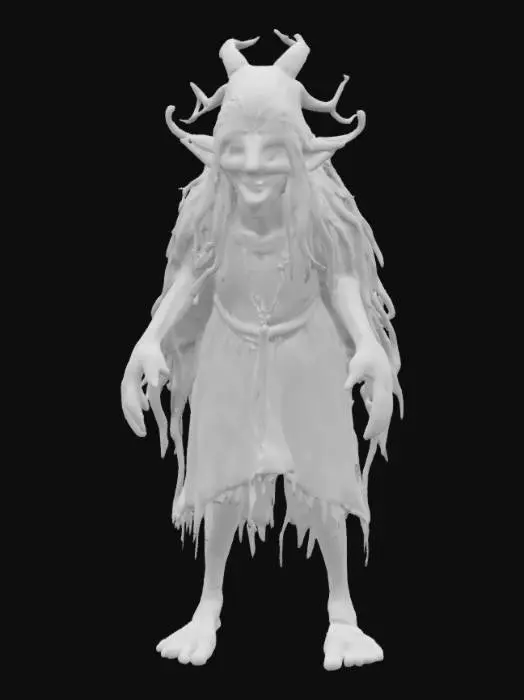 3D model for A hyperrealistic model of Baba yaga, high resolution texture, correct design of hands and feet 