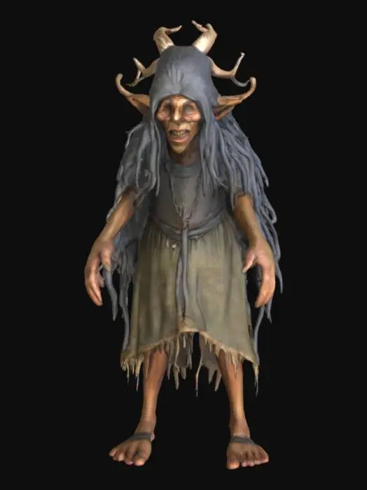 3D model for A hyperrealistic model of Baba yaga, high resolution texture, correct design of hands and feet 