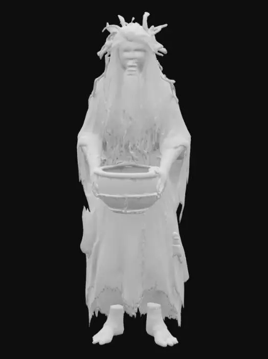 3D model for A hyperrealistic model of Baba yaga, high resolution texture, correct design of hands and feet 