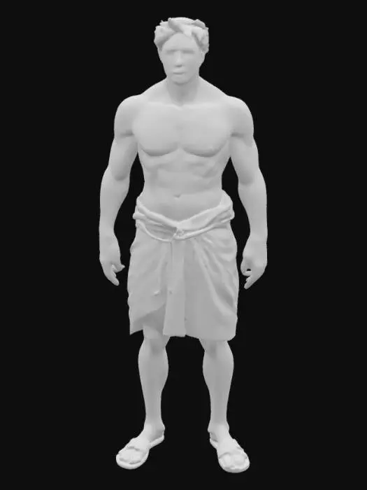 3D model for
Ultra high-resolution hyperrealistic 3D mesh of Paris of Troy, idealized male figure in his early 20s with symmetrical facial features and lean muscular physique. Dressed in traditional ancient Greek chiton, draped and belted at the waist with historically accurate folds and textures. Medium-length wavy auburn hair, well-defined jawline, expressive eyes. Standing in dynamic heroic pose with proportional limbs, detailed muscle insertions, and lifelike skin shading. Tunic fabric is linen-like with light weathering, sandals included. Medical-level anatomical correctness for rigging and animation, clean topology and edge flow, realistic bone and joint alignment.