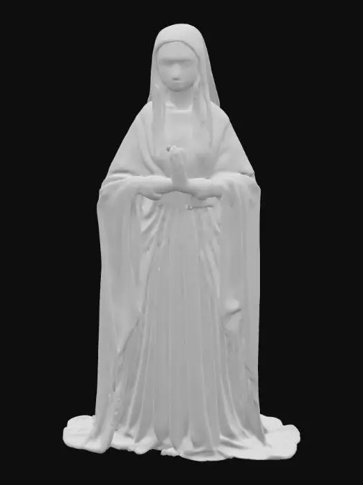 3D model for A painted wood sculpture of mother virgin crone
