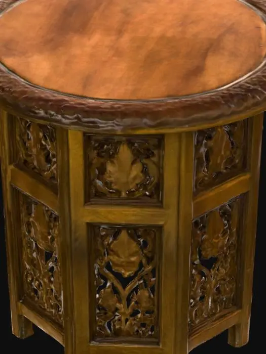3D model for Ornate Wood Table