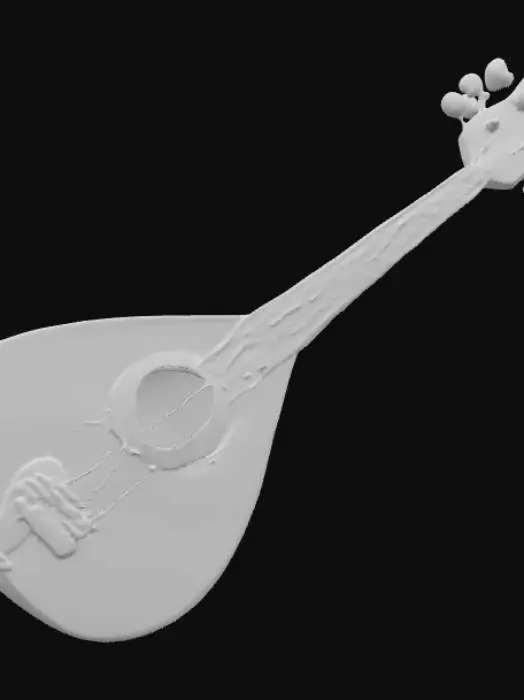 3D model for A high resolution hand painted balalaika 