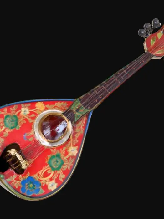 3D model for A high resolution hand painted balalaika 