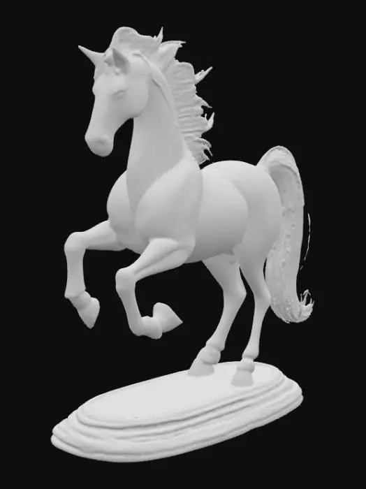 3D model for A high resolution crystal statuette of a prancing mare