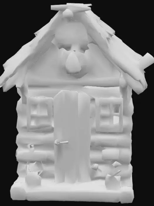 3D model for A high resolution driftwood Wendy house with hand painted colorful embellishments, #PBR#