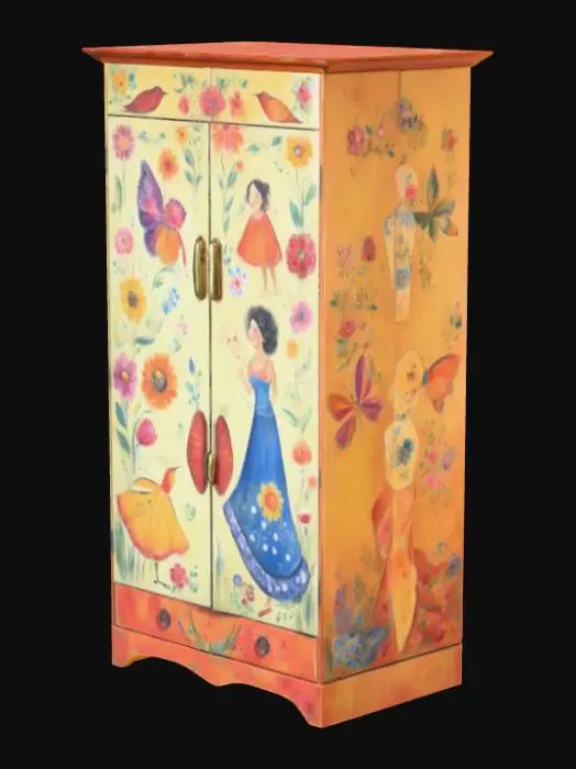3D model for High resolution wardrobe hand painted by mark Chagall , #PBR#