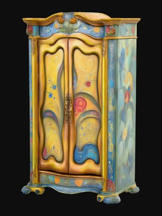 3D model for High resolution wardrobe hand painted by mark Chagall , #PBR#