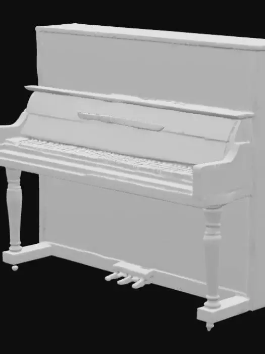 3D model for High resolution upright piano hand painted by Paul klee, #PBR#