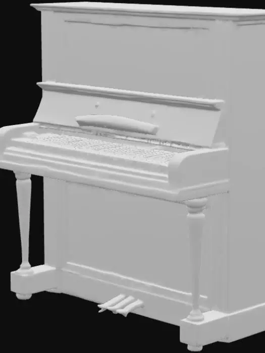 3D model for High resolution upright piano hand painted by Paul klee, #PBR#