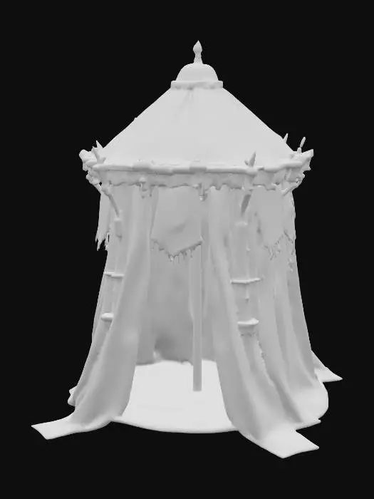 3D model for an oppulent medieval pavilion-tent , #PBR#