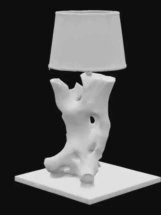 3D model for High resolution driftwood and colourful canvas lit nightstand light , #PBR#