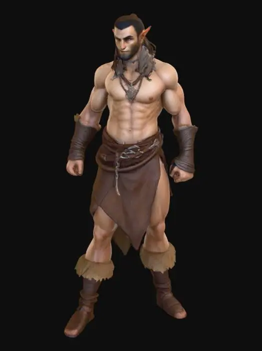 3D model for A half-elf DND monk