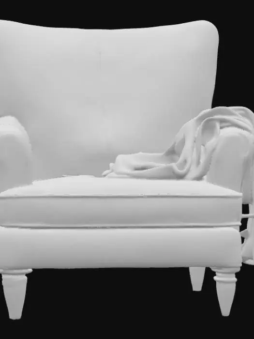 3D model for A high Resolution armchair with a silk throw on it inspired by Gustav klimt , #PBR#