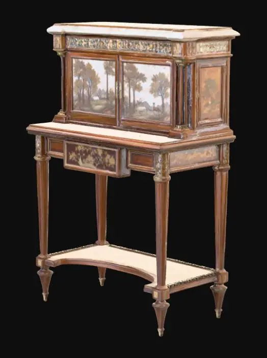 3D model for Ornate Cabinet with Mosaic Panels, #PBR#