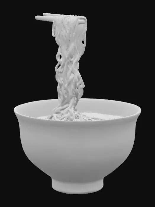 3D model for A high resolution ramen in a hand painted ramen bowl , #PBR#