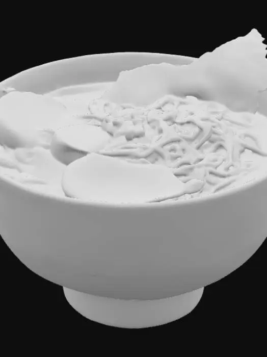 3D model for A high resolution ramen in a hand painted ramen bowl , #PBR#