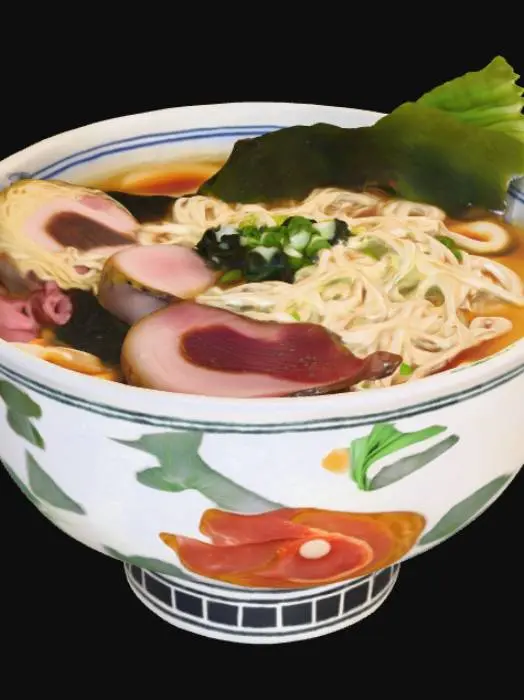 3D model for A high resolution ramen in a hand painted ramen bowl , #PBR#