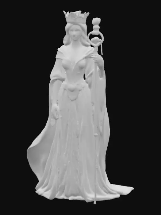 3D model for High resolution human-like colourful chess queen , #PBR#