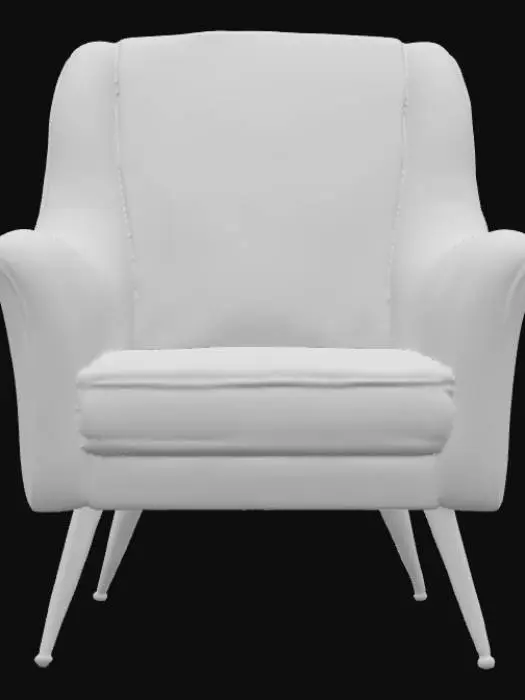 3D model for A cobalt blue turquoise light art deco armchair 