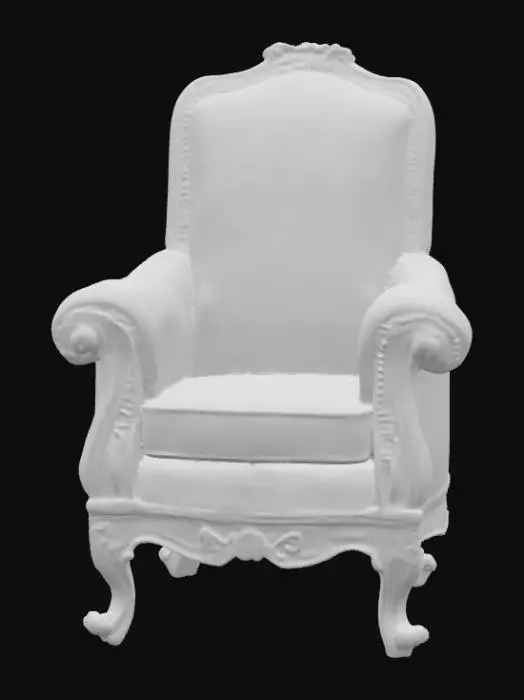 3D model for A cobalt blue turquoise light art deco armchair 