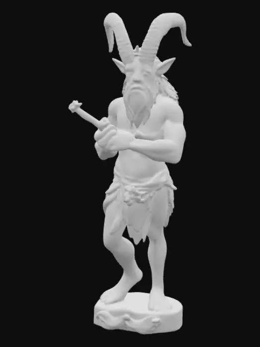 3D model for A carved wood statuette of pan the follower of Dionysus 