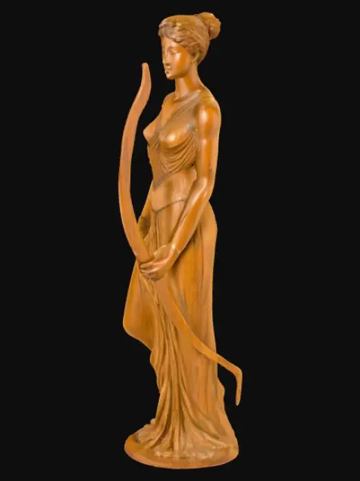 3D model for A carved wood statuette of the goddess Artemis 