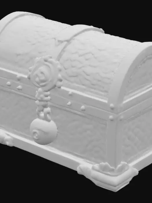 3D model for High resolution dragon scale iridescent treasure chest