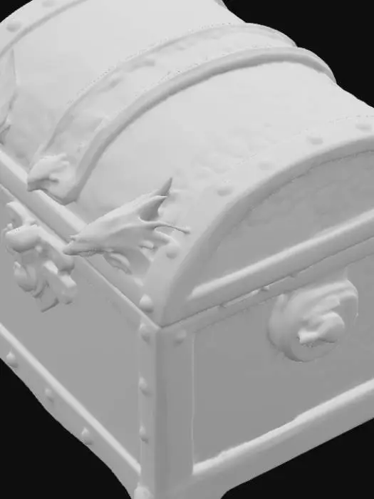 3D model for High resolution dragon scale iridescent treasure chest