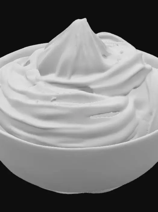 3D model for Pistacchio gelato in porcelain bowl 