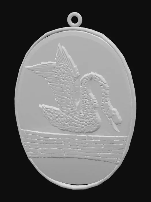 3D model for Swan Mosaic Pendant