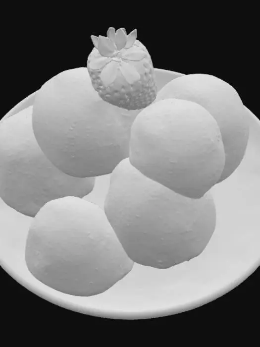 3D model for Strawberry Mochi Delight, #food#