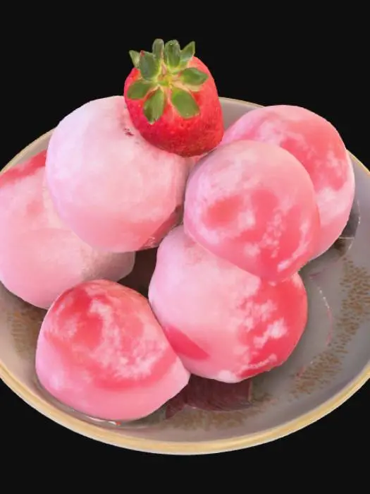 3D model for Strawberry Mochi Delight, #food#
