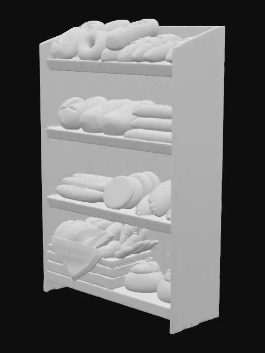 3D model for Bakery Shelf Display, #food#